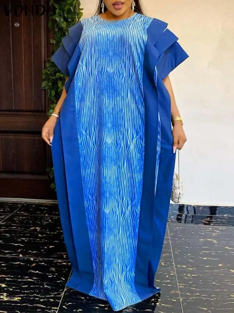 Plus Size Women Bohemian Dress VONDA 2023 Short Sleeve Printed Summer Party Holiday Vestido Vintage Casual Satin Maxi Robe
Plus Size Women Bohemian Dress VONDA 2023 Short Sleeve Printed Summer Party Holiday Vestido Vintage Casual Satin Maxi Robe