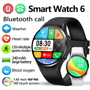 스마트 워치 남성 AMOLED 스크린 맞춤형 배경 화면, 123 + 스포츠 모드, 블루투스 통화, 여성 스마트 워치, 안드로이드 IOS용, 2024 신제품, 6 상품 이미지