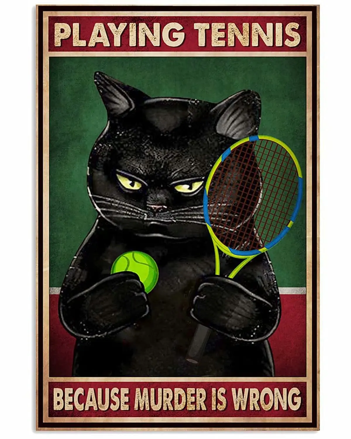 Funny Bathroom Quote Vintage Metal Tin Sign Wall Decor-Black Cat Playing Tennis-Home/Bathroom/Office/Cafe/Bar Decor Art Sign, Fa
Funny Bathroom Quote Vintage Metal Tin Sign Wall Decor-Black Cat Playing Tennis-Home/Bathroom/Office/Cafe/Bar Decor Art Sign, Fa