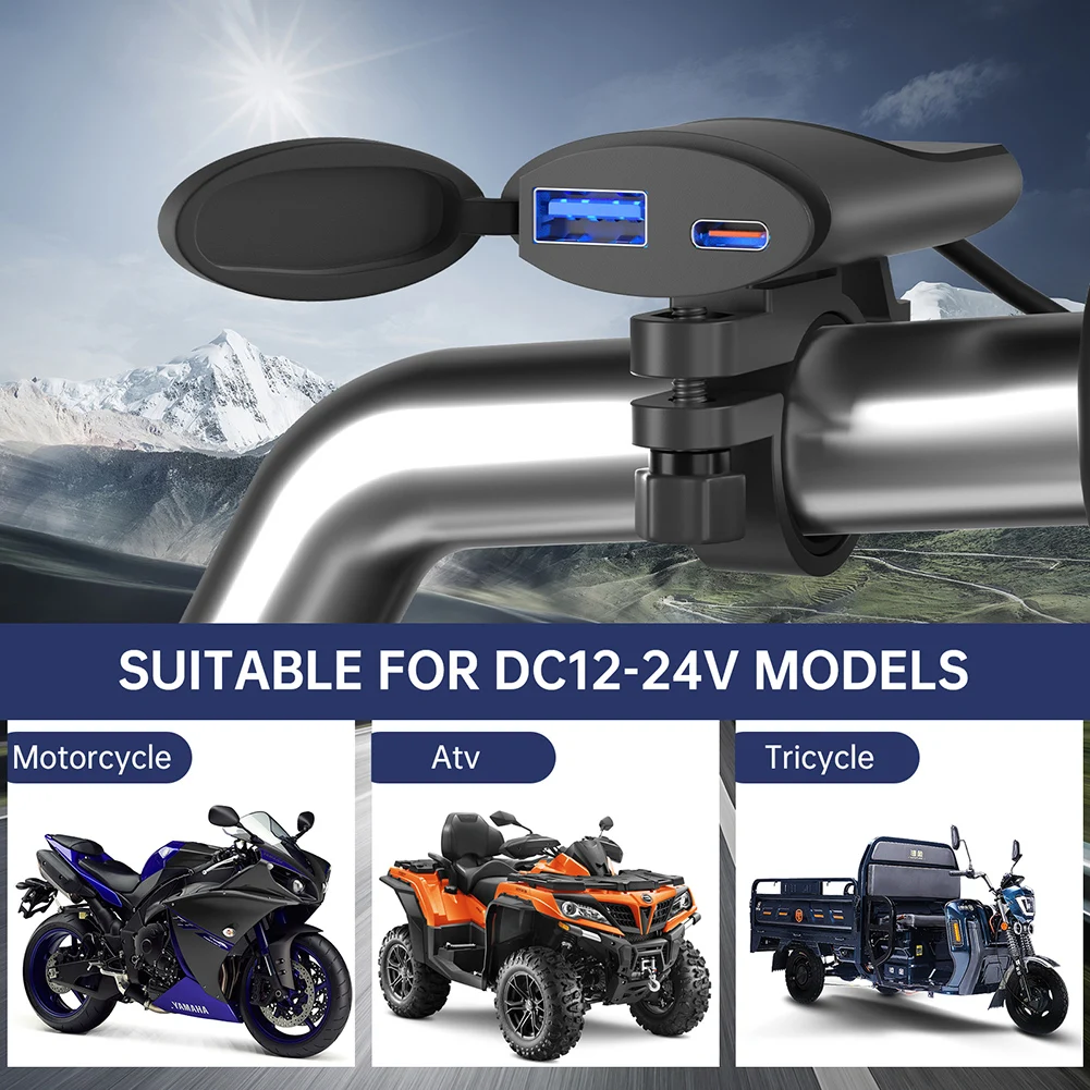 Motorcycle Phone Charger 12V-24V Dual USB Charger Adapter 30W Type-C 18W QC3.0 Fast Charging Auto Off Motorcycle Accessories
Motorcycle Phone Charger 12V-24V Dual USB Charger Adapter 30W Type-C 18W QC3.0 Fast Charging Auto Off Motorcycle Accessories
