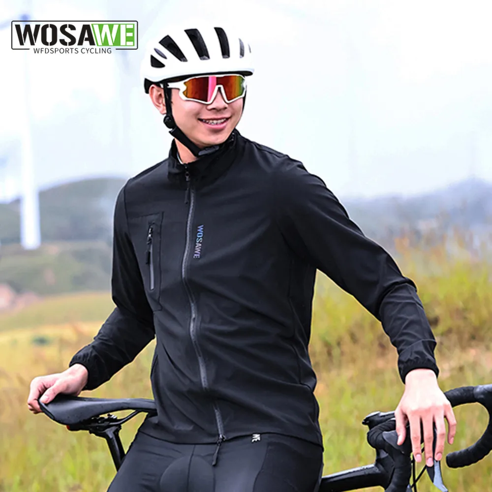 

WOSAWE велосипедная одежда, велосипедная ветровка, Мужская ветрозащитная куртка с длинным рукавом, Джерси для горного и шоссейного велосипеда, пальто, легкий велосипедный жилет