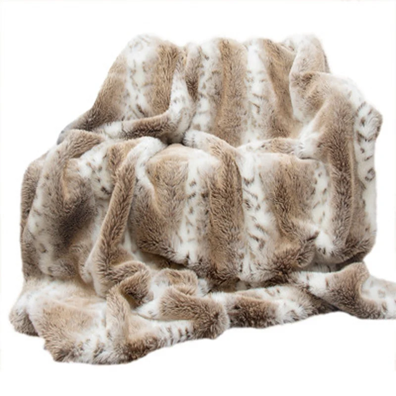 Couverture de luxe en fausse fourrure très chaude, Plaid d'hiver moelleux pour canapé, dessus de lit épais à carreaux, cadeau de noël Couverture de luxe en fausse fourrure très chaude, Plaid d'hiver moelleux pour canapé, dessus de lit épais à carreaux, cadeau de noël