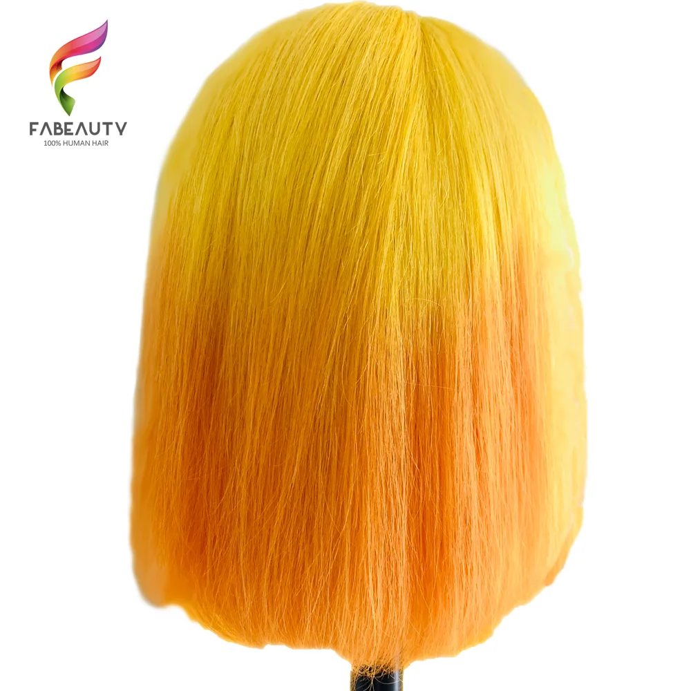 Yellow Ombre Orange Bob Wig Lace Front Human Hair Wig Highlight Color Short Bob Wigss for Women 13x4 Colored Human Hair Wig
Yellow Ombre Orange Bob Wig Lace Front Human Hair Wig Highlight Color Short Bob Wigss for Women 13x4 Colored Human Hair Wig
