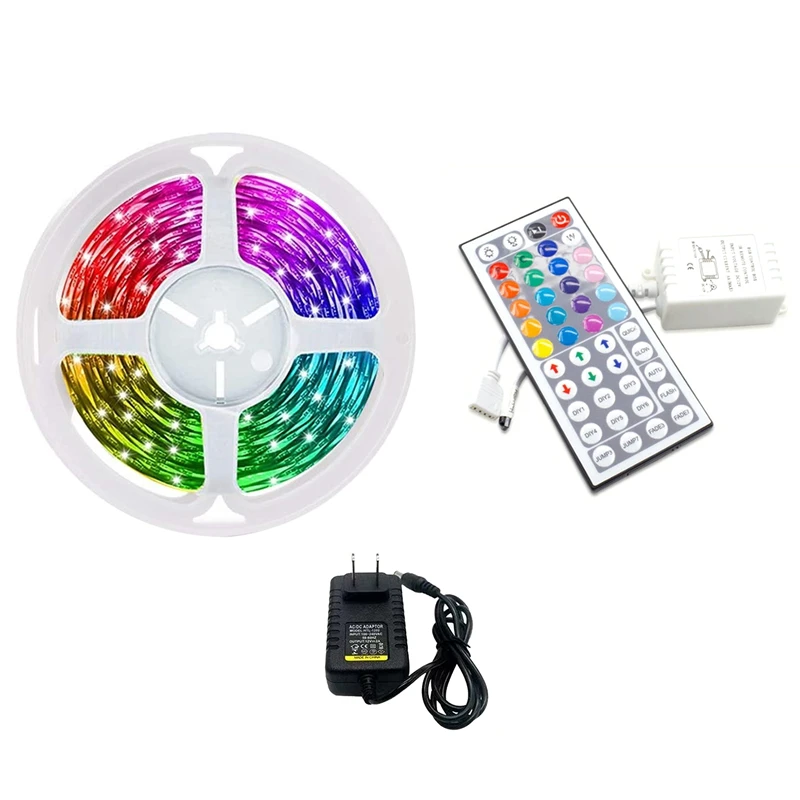 

Hot XD-5M RGB LED Light Strip 3528 300 LED Waterproof Light With 44 Key Remote+2A Transformer For Bedroom Christ