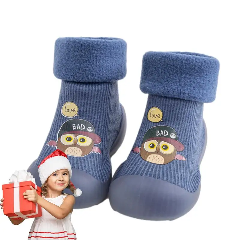 

Sock Shoes for Kids Non Slip Sneakers Winter Warm Sock Shoes Soft Rubber Sole Walking Shoes Indoor Walker Child Floor Sneaker