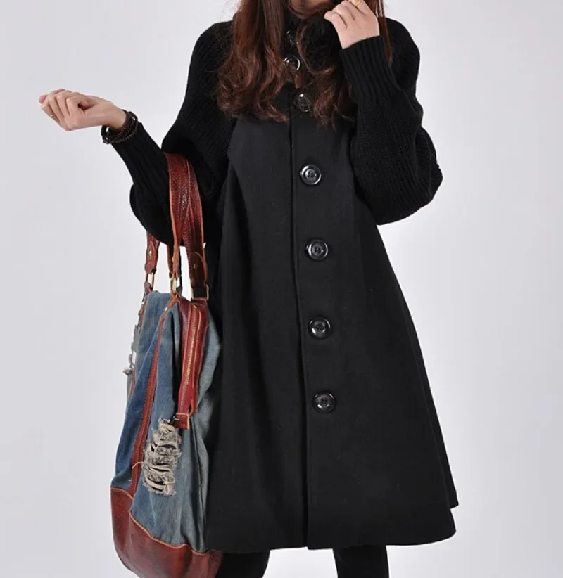 Large size women's mid length loose fitting woolen coat cape woolen windbreaker coat winter new Korean version
Large size women's mid length loose fitting woolen coat cape woolen windbreaker coat winter new Korean version