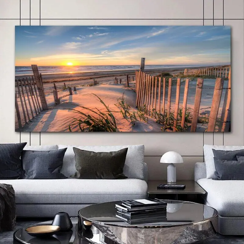 

Beach Landscape Sea Sunset Unframed Art Film Print Silk Poster Home Wall Decor