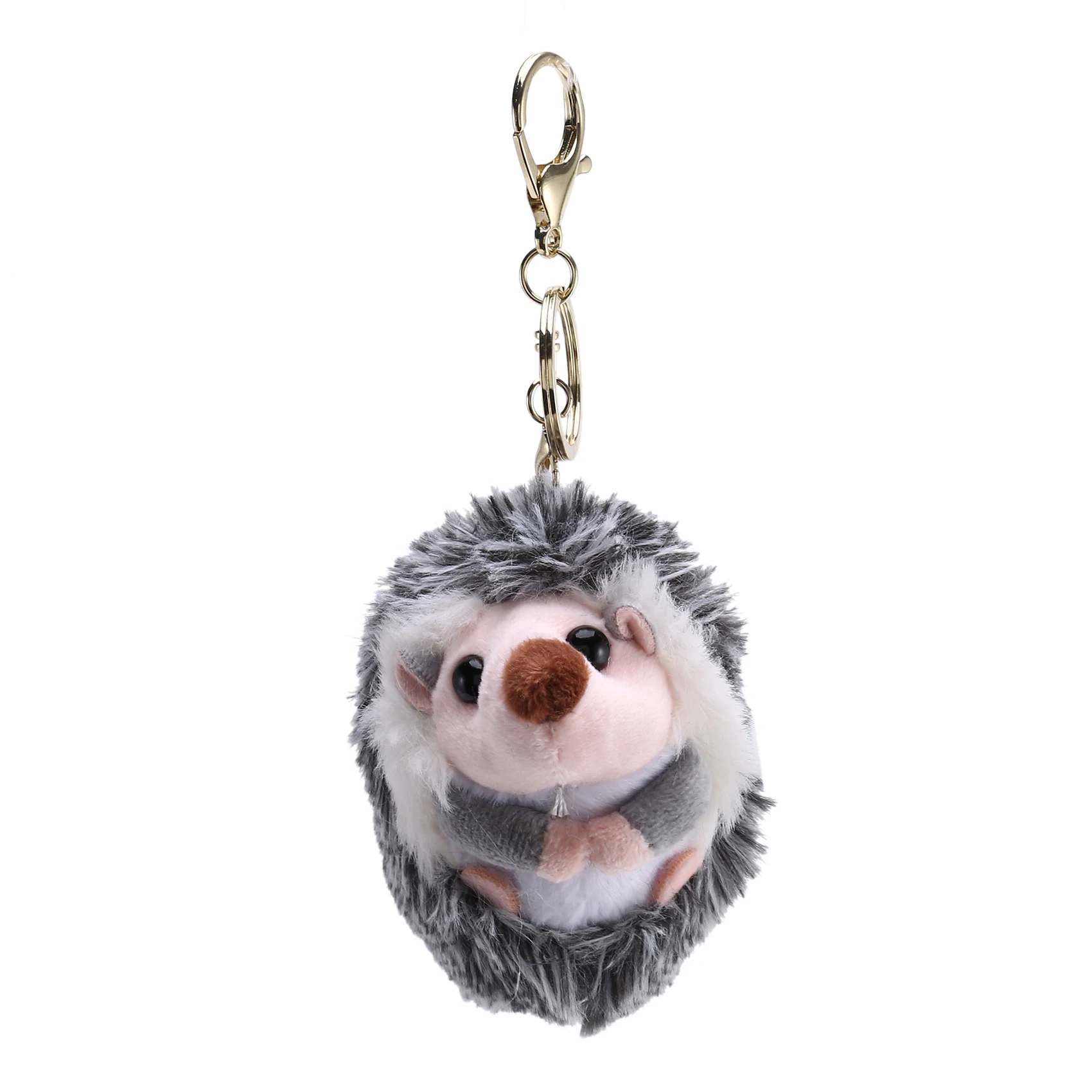 

Cute Hedgehog Plush Keychain Mobile Phone Pendant Keyring Hedgehog Pompon Ring Pendant Plush Toy Gray Anime Fur Gifts