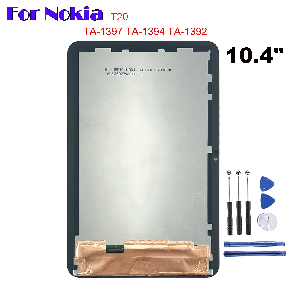 

New AAA+ For Nokia T20 10.4" TA-1397 TA-1394 TA-1392 LCD Display Touch Screen Digitizer Glass Assembly Repair