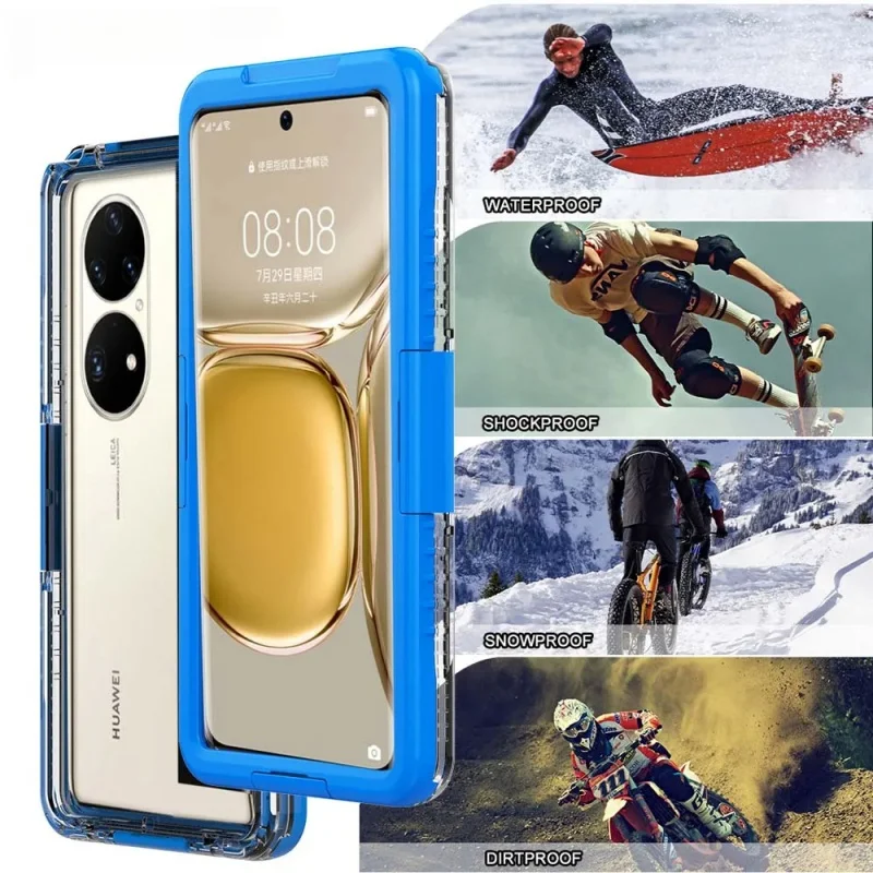 

Waterproof case for Huawei P60 Pro Plus P40 Lite shell swimming shockproof cover full protecion pouch anti drop bumper