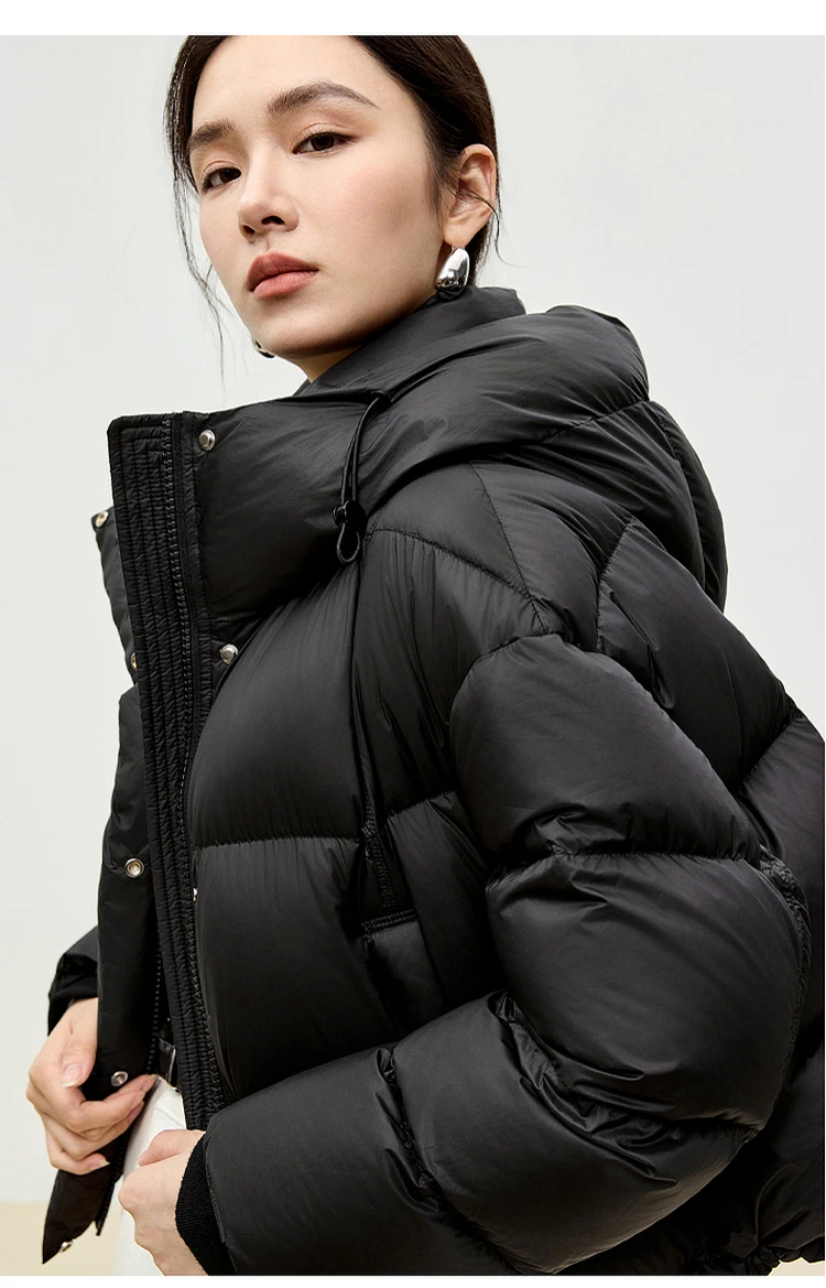 SENTUBILA Hooded Puffer Down Coat for Women 2024 Winter Lightweight Warmth 90% White Duck Down Short Jacket Outerwear W44Y55965 SENTUBILA Hooded Puffer Down Coat for Women 2024 Winter Lightweight Warmth 90% White Duck Down Short Jacket Outerwear W44Y55965