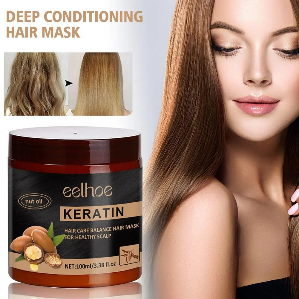 

100ML Natural Repairing Keratin Hair Mask Nourishing Hair Mask Deep Conditioning Hair Mask For Dry & Damaged Hair