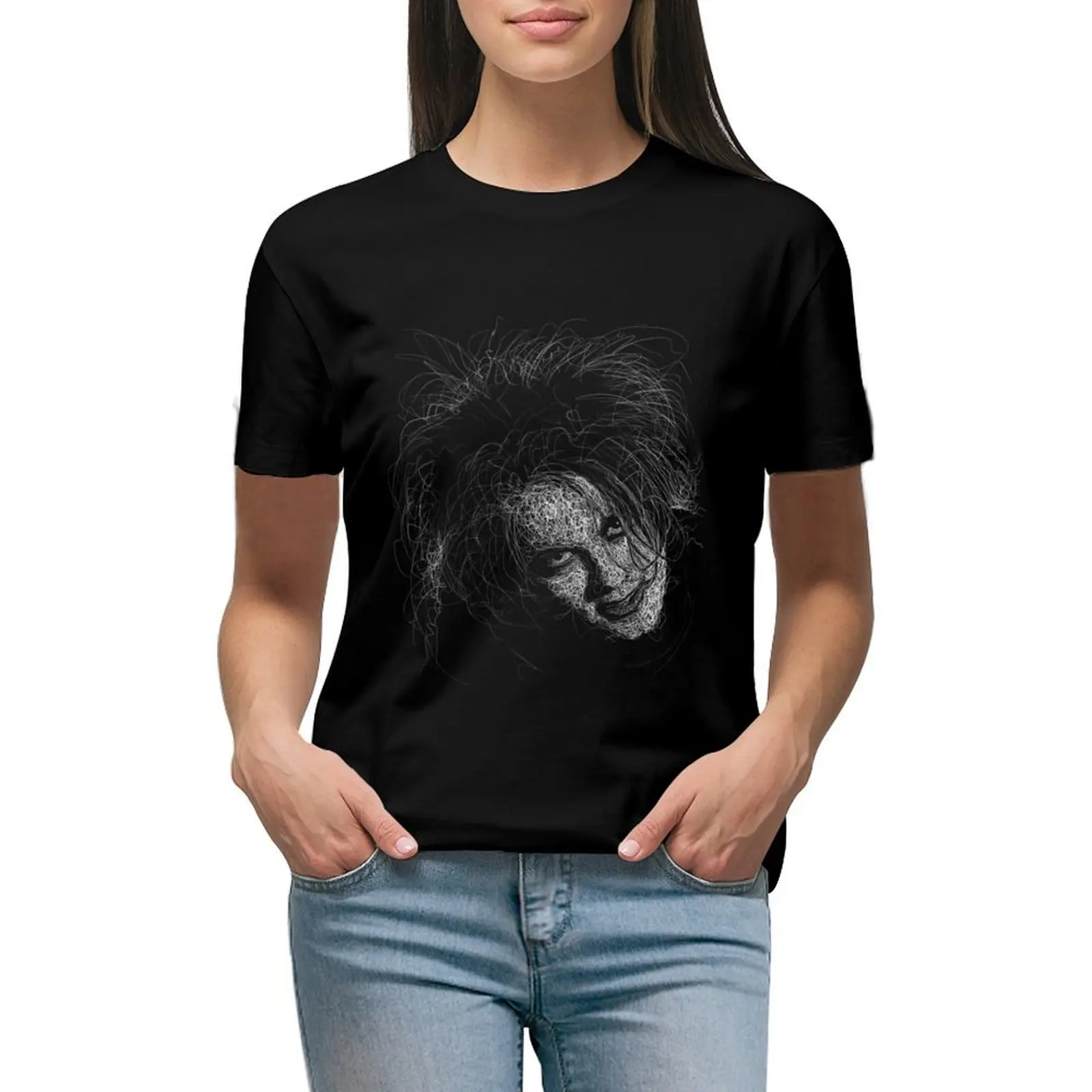 Robert Smith The Cure Scribble Art T-shirt lady clothes summer clothes funny Women clothes
Robert Smith The Cure Scribble Art T-shirt lady clothes summer clothes funny Women clothes