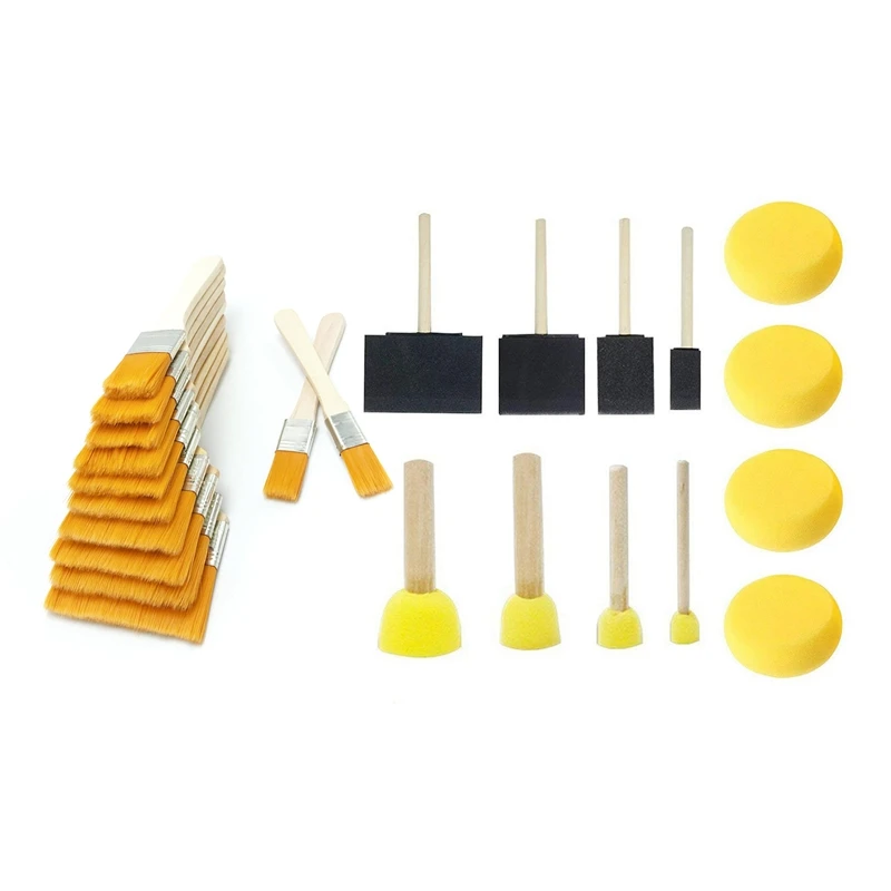 24 Pcs Painting Accessories:12 Pcs Round Paint Foam Sponge Brush & 12 Pcs Wooden Oil Painting Brushes Set
24 Pcs Painting Accessories:12 Pcs Round Paint Foam Sponge Brush & 12 Pcs Wooden Oil Painting Brushes Set