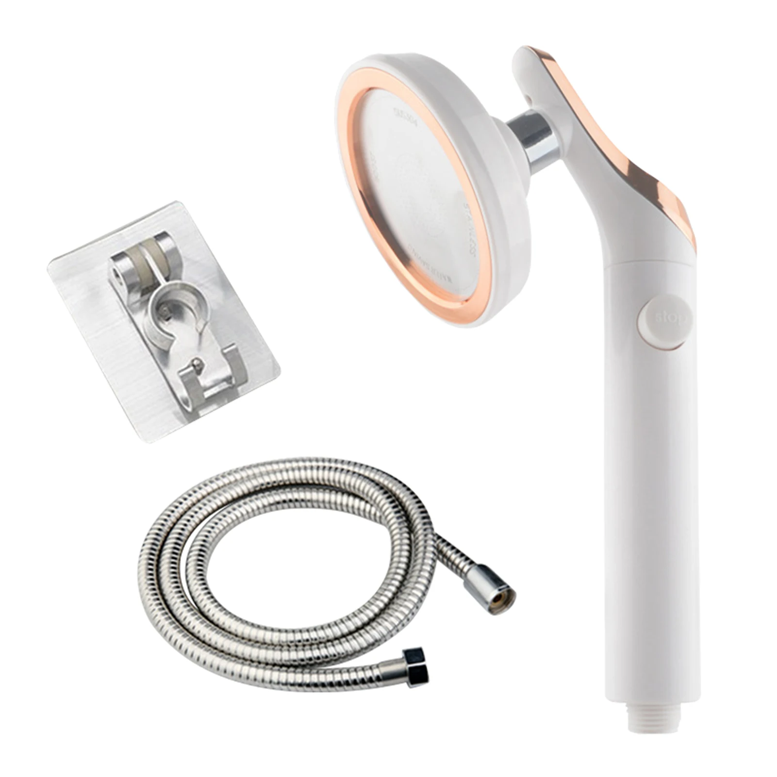 Bathroom Home With Holder Hose Shower Head Set High Pressure Water Saving Accessories Spray Stop Button Rainfall 360 Rotation 
Bathroom Home With Holder Hose Shower Head Set High Pressure Water Saving Accessories Spray Stop Button Rainfall 360 Rotation