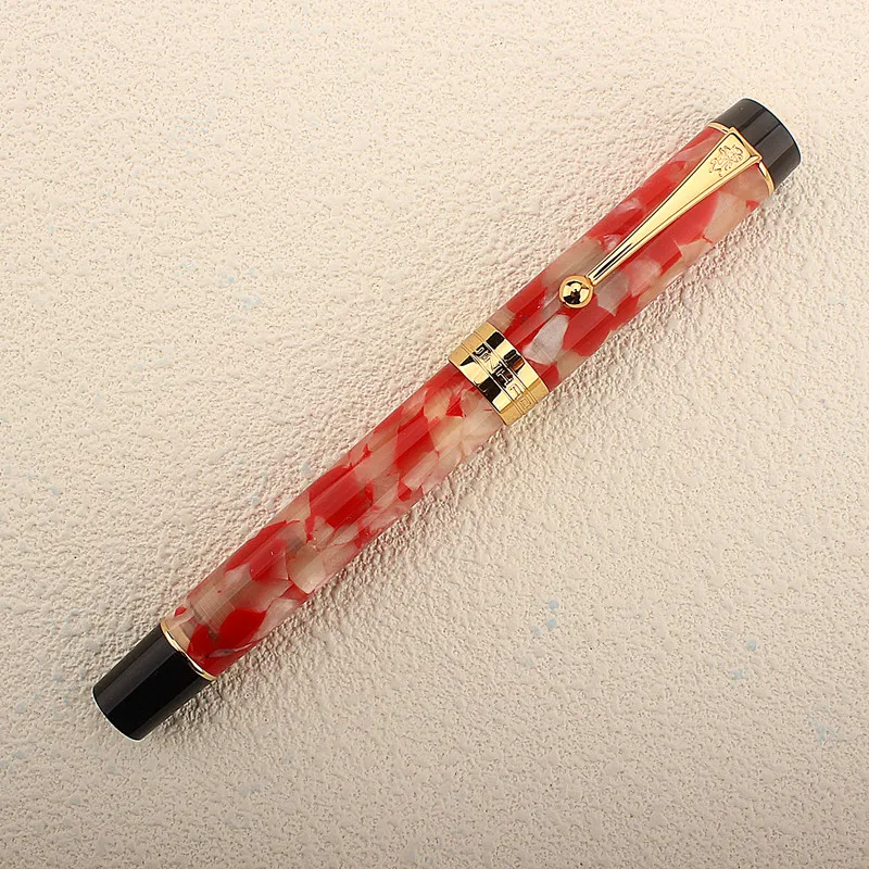 

Jinhao 100 Business Centennial Resin Fountain Pen Red koi carp EF/F/M/Bent Nib Golden Clip Converter Writing Pen New Stationery