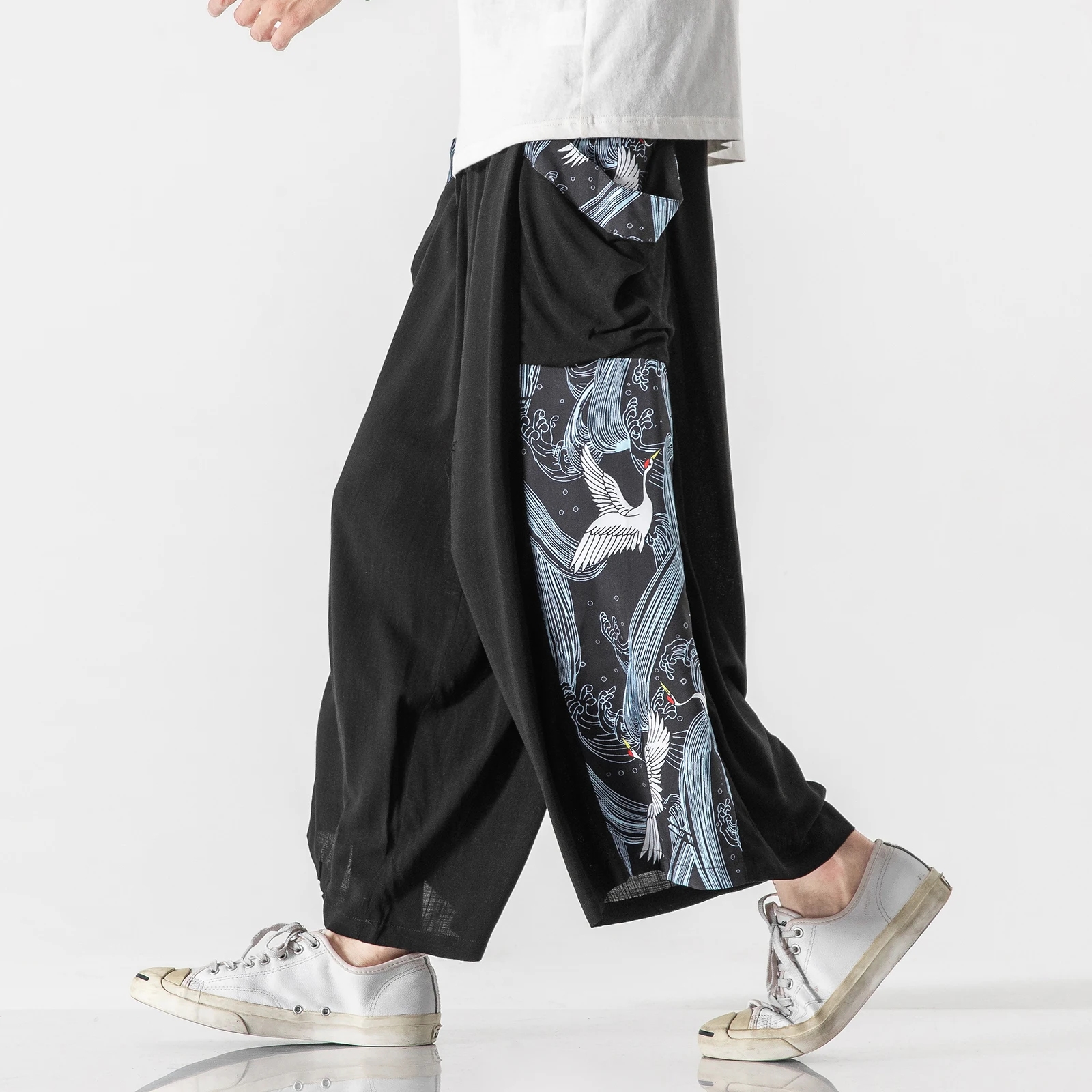 2022 Men Wide Leg Pants Mens Cotton Linen Joggers Pants Man Elastic Waist Print Baggy Trousers Male Streetwear Dance Pants M-5XL
2022 Men Wide Leg Pants Mens Cotton Linen Joggers Pants Man Elastic Waist Print Baggy Trousers Male Streetwear Dance Pants M-5XL