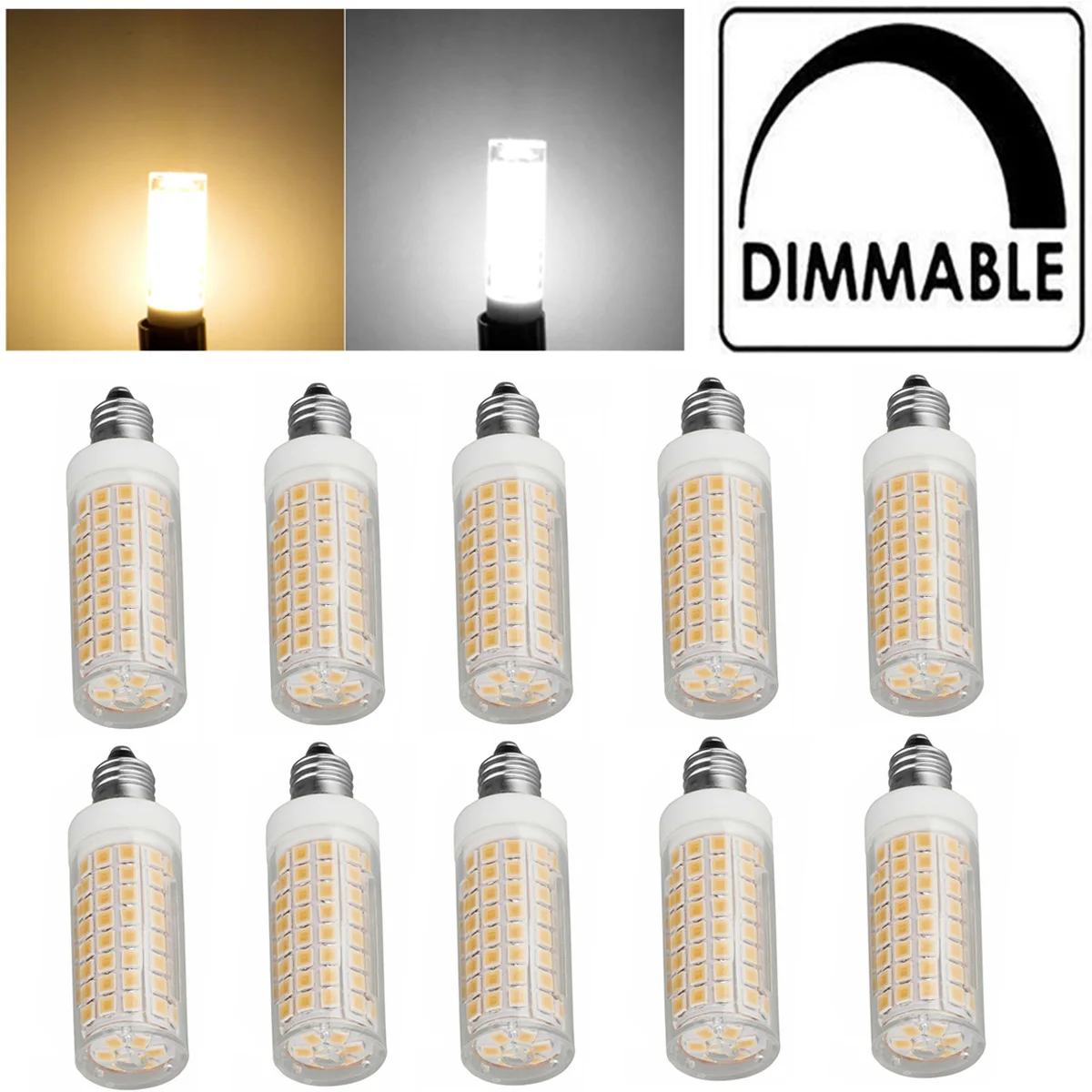 

5Pcs Dimmable E11 E12 Socket Base Mini LED Corn Light Bulbs 9W Candelabra Base Replace 80W Halogen Lamp 220V 110V Energy Saving