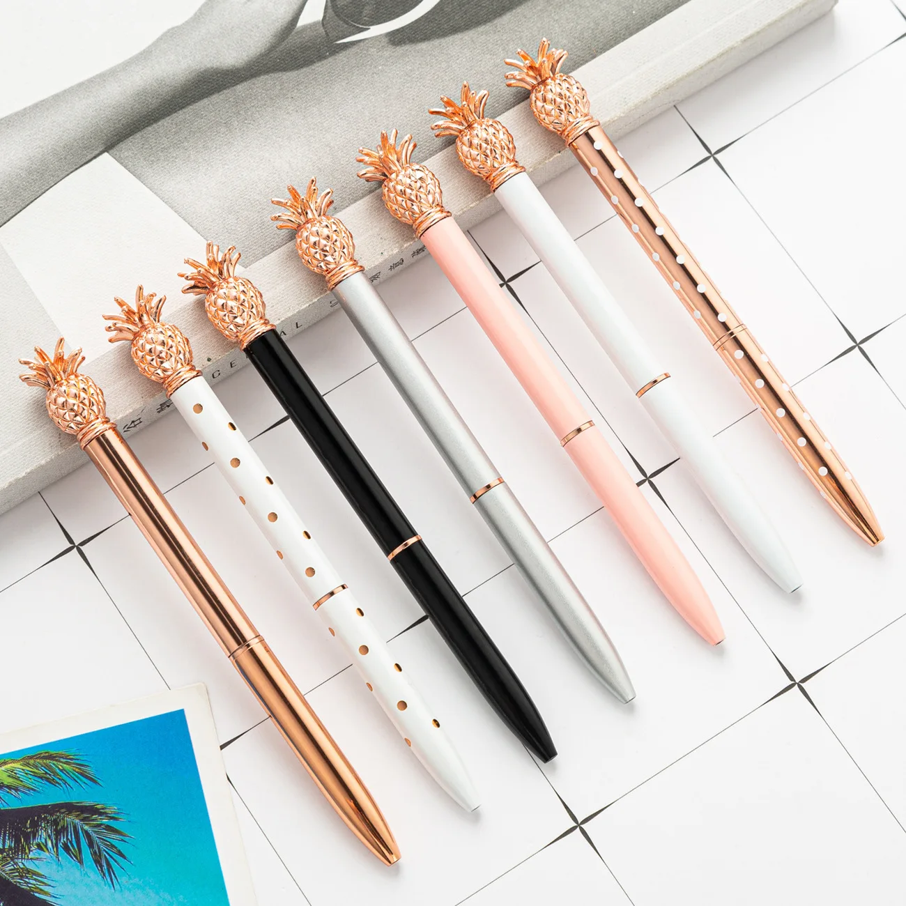 Pineapple Pens Metal Ballpoint Pens Rose Gold Pens for School Office Supplies, 1.0 mm, Black Ink
Pineapple Pens Metal Ballpoint Pens Rose Gold Pens for School Office Supplies, 1.0 mm, Black Ink