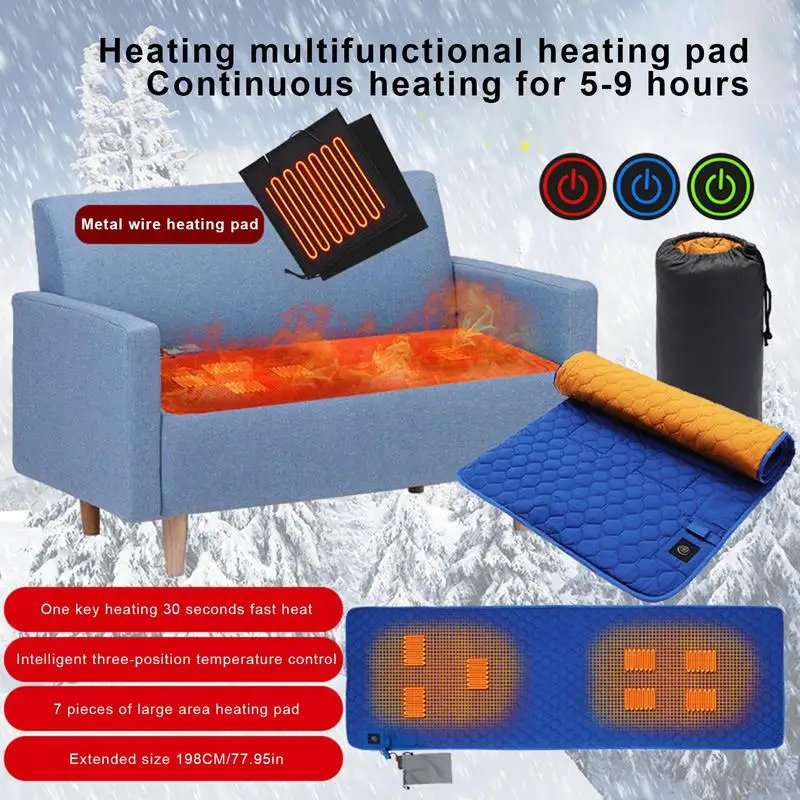 88x25 Inch Winter Durable Sleeping Cushion 5V Portable Electric Heating Cushion Heater Motorhome Heated Seat Pad Car RV Camping
88x25 Inch Winter Durable Sleeping Cushion 5V Portable Electric Heating Cushion Heater Motorhome Heated Seat Pad Car RV Camping