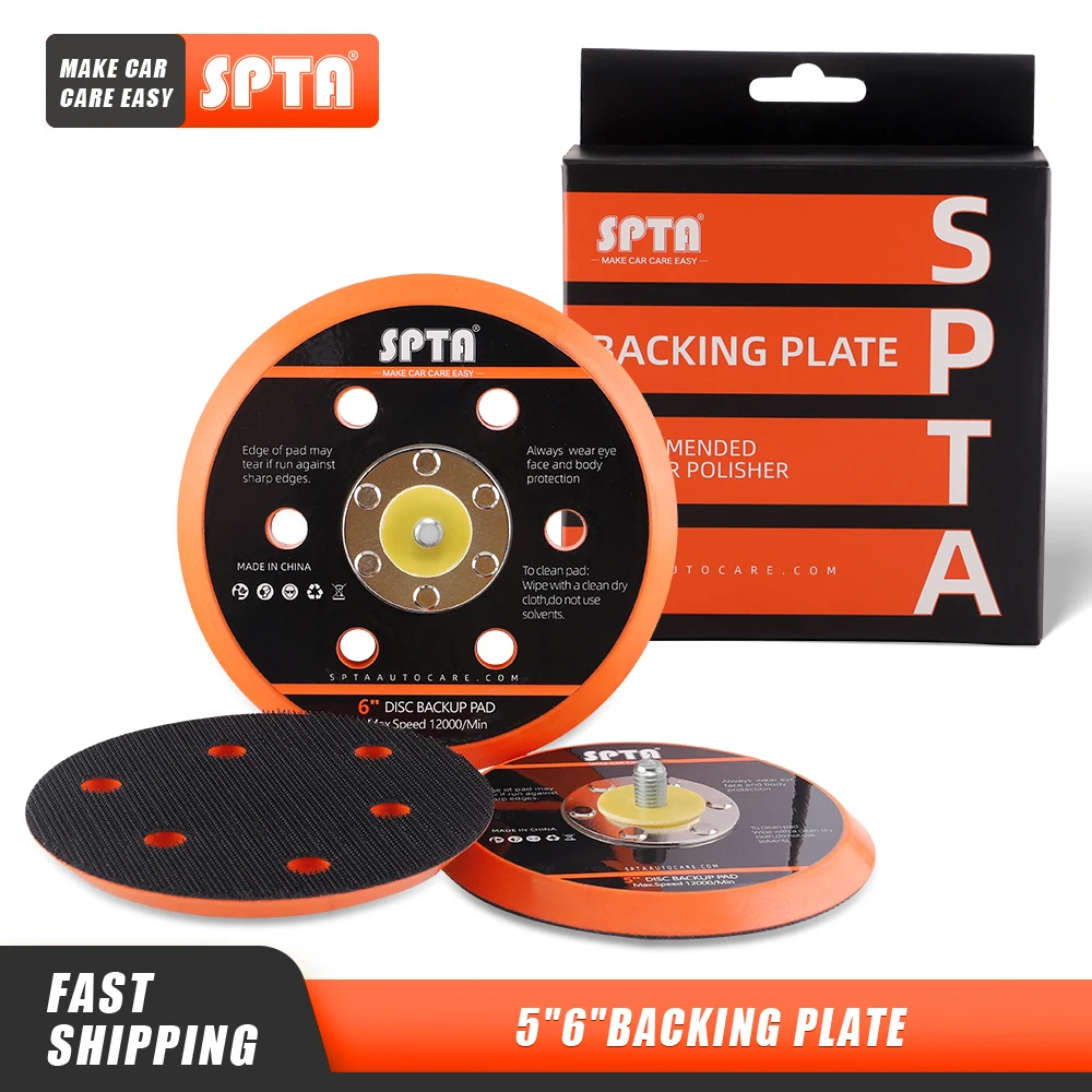 

(Single Sale) SPTA 5"(125mm) 6"(150mm) Backer Backing Plate Pad Hook Loop For Air Sander Dual Action Car Polisher Buffing