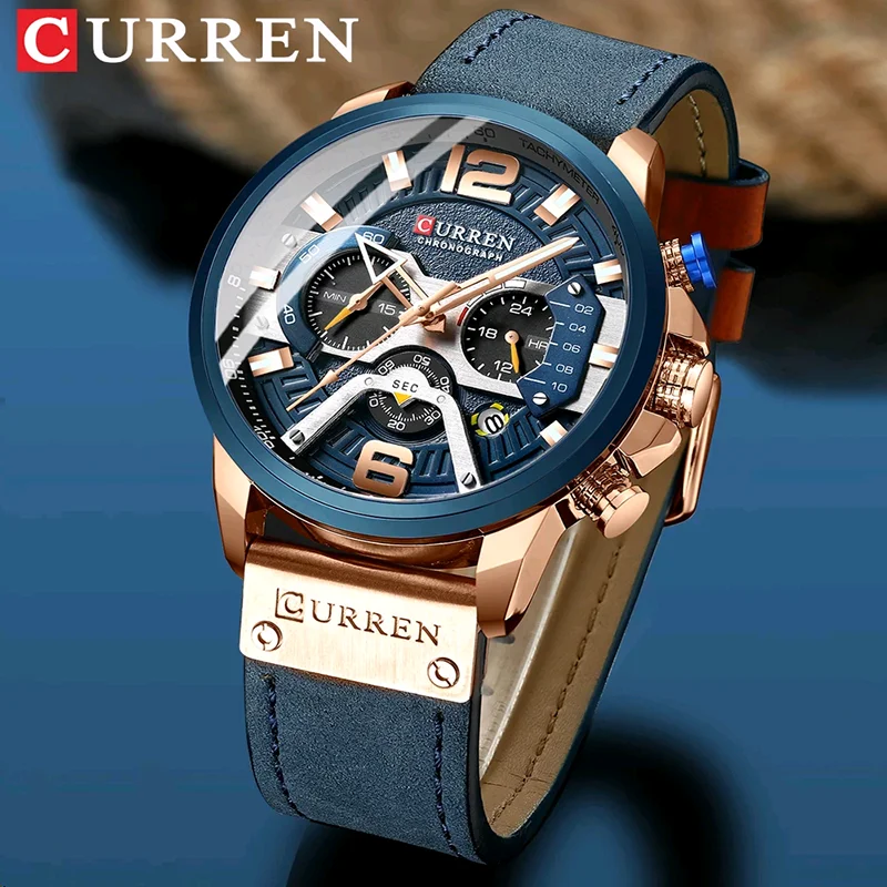 CURREN Fashion Chronograph Sports Waterproof Watch For Men Luxury Quartz Men Watch Business Leather Wristwatch Casual Male Clock
CURREN Fashion Chronograph Sports Waterproof Watch For Men Luxury Quartz Men Watch Business Leather Wristwatch Casual Male Clock
