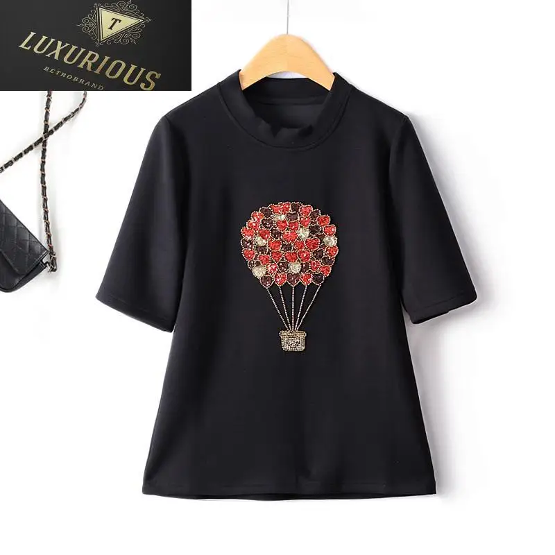 Autumn New Fashion T Shirt For Women 2023 Air Cotton Beaded Balloon Figure Korean Style Half Sleeve Sweet Oversized Top Woman
Autumn New Fashion T Shirt For Women 2023 Air Cotton Beaded Balloon Figure Korean Style Half Sleeve Sweet Oversized Top Woman