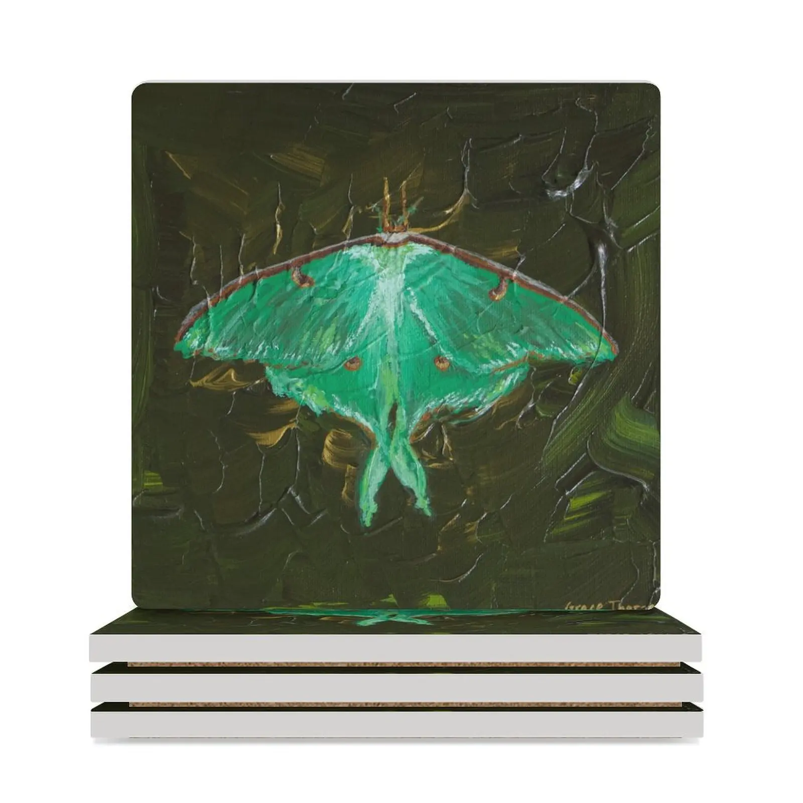 Luna Moth Acrylic Painting Ceramic Coasters (Square) for coffee mugs ceramic white Coasters
Luna Moth Acrylic Painting Ceramic Coasters (Square) for coffee mugs ceramic white Coasters