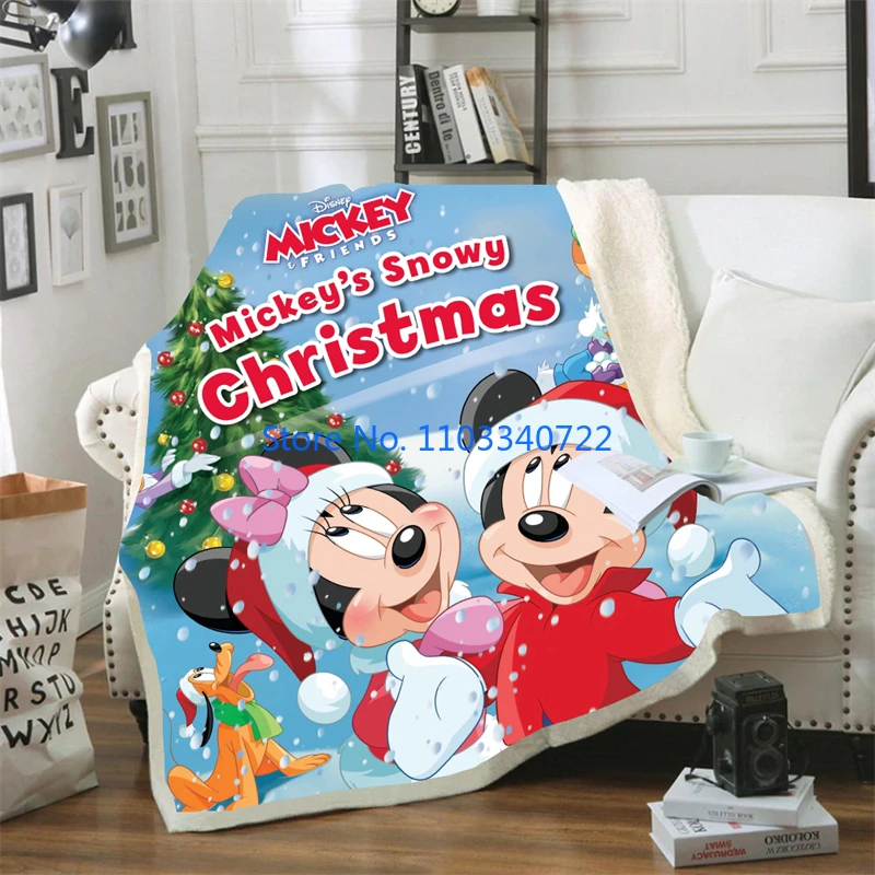 

Minnie Mickey Mouse Queen King Cartoon Soft Throw Blanket Throw for Bed Sofa Nap Blankets 150x200cm Boy Girl Festival Gift