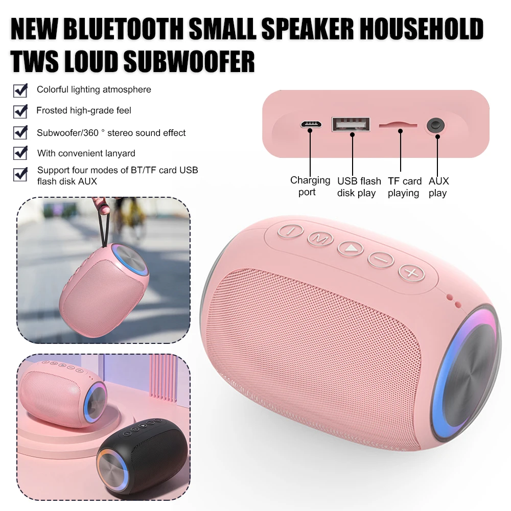 Portable Speaker Wireless Bluetooth-compatible Subwoofer Outdoor Waterproof Loudspeaker Stereo Surround Support FM RadioTF
Portable Speaker Wireless Bluetooth-compatible Subwoofer Outdoor Waterproof Loudspeaker Stereo Surround Support FM RadioTF