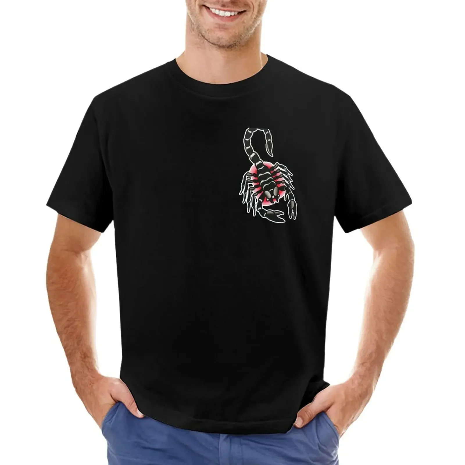 

Traditional Scorpion Tattoo Design T-Shirt customizeds Aesthetic clothing customs men clothings