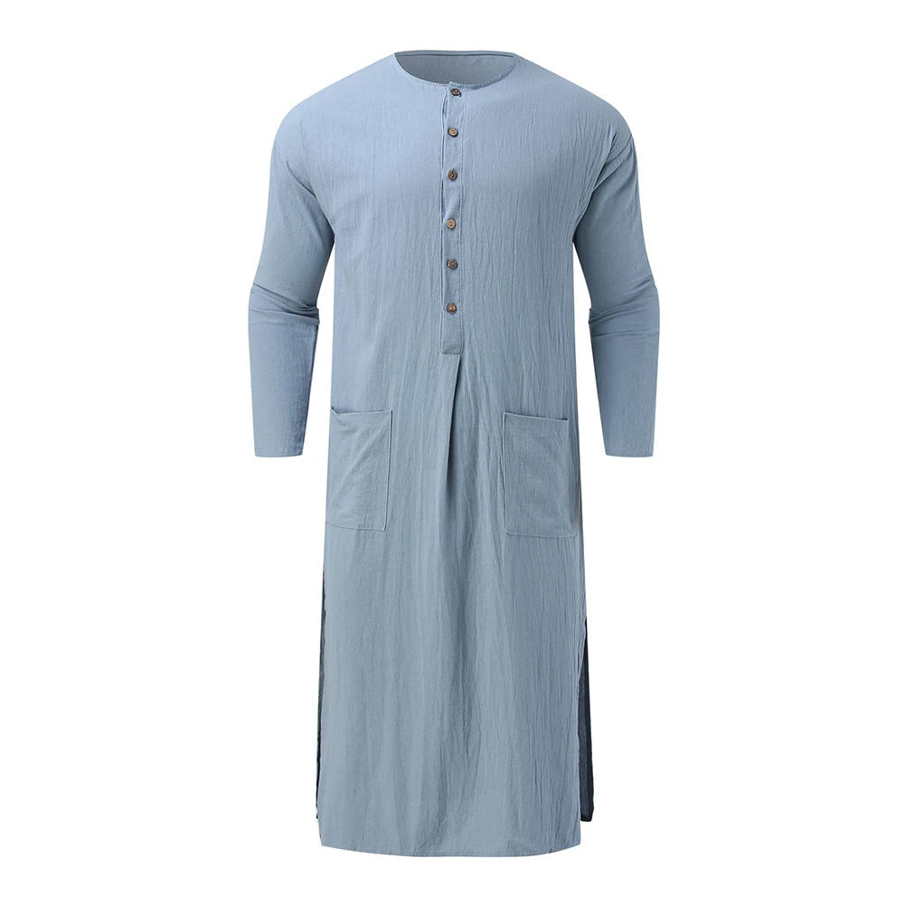 Mens Muslim Clothing Saudi Jubba Kaftan Loose Full Length Thobe Robe Top Pure Cotton Solid Color Breathable Dubai Men's Robe
Mens Muslim Clothing Saudi Jubba Kaftan Loose Full Length Thobe Robe Top Pure Cotton Solid Color Breathable Dubai Men's Robe