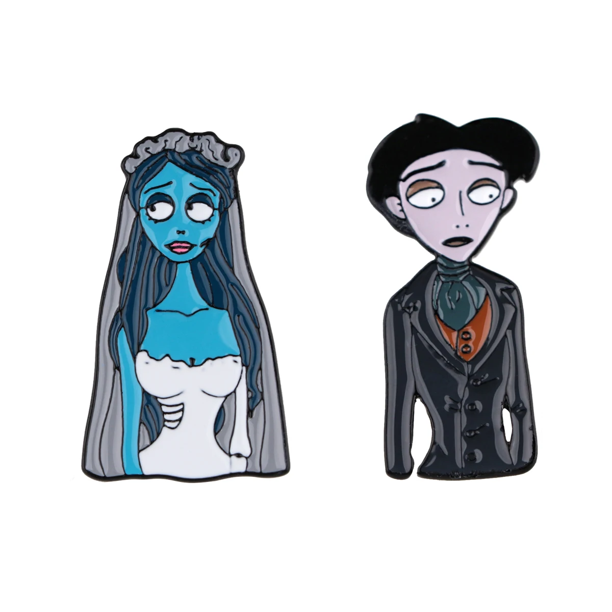 

Halloween Ghost Bride Enamel Pins Horror Movie Brooches Clothes Bags Lapel Badges Fashion Jewelry Accessories For Friends Gifts