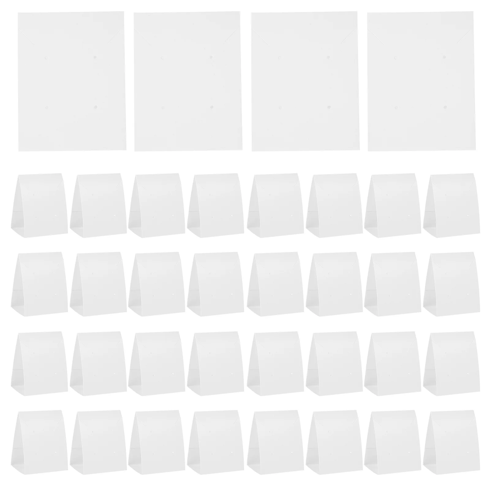 

100 Pcs Standing Earrings Necklace Display Cardboard Packaging Kraft Paper (White) 100pcs Holder Cards Jewelry Storage Wrapping