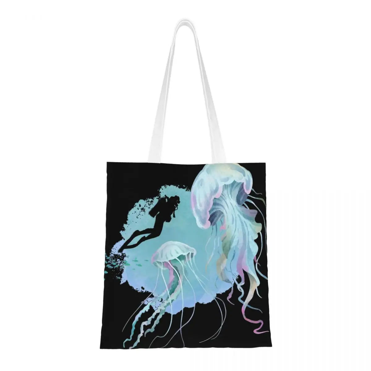 Mystical Scuba Diver Jellyfish Encounter Canvas Tote Bag Reusable Unique Design Shopping Bag for Unisex
Mystical Scuba Diver Jellyfish Encounter Canvas Tote Bag Reusable Unique Design Shopping Bag for Unisex