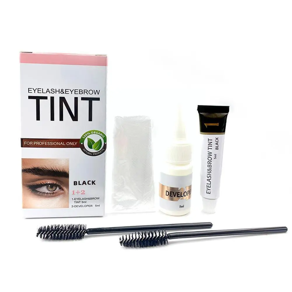 

Eyelash & Eyebrow Dye Tint Kit Waterproof 15 Mins Fast Makeup Lasting Brow Enhance Brow Dye Long Dye Lash Permanent Tools E3H7