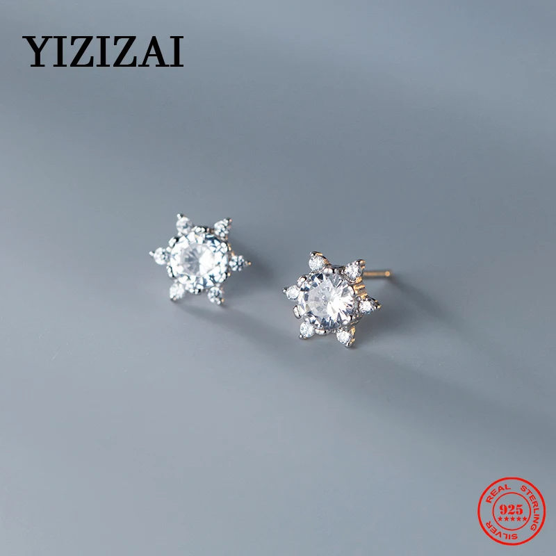 YIZIZAI 100% 925 Sterling Silver Snowflake Stud Earrings For Women Sweet Elegant Zircon Christmas New Year Jewelry Gift
YIZIZAI 100% 925 Sterling Silver Snowflake Stud Earrings For Women Sweet Elegant Zircon Christmas New Year Jewelry Gift