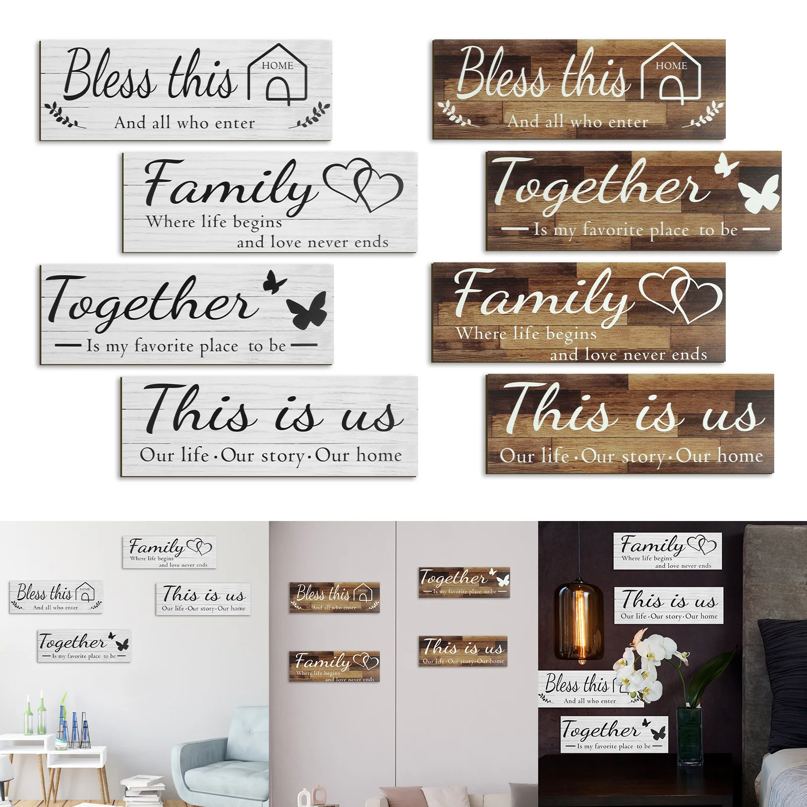 4 Pcs Home Wall Decor Signs Set Hanging This is Us Wall Decor Wooden Bless This Home Sign Rustic Family Together Wall
4 Pcs Home Wall Decor Signs Set Hanging This is Us Wall Decor Wooden Bless This Home Sign Rustic Family Together Wall