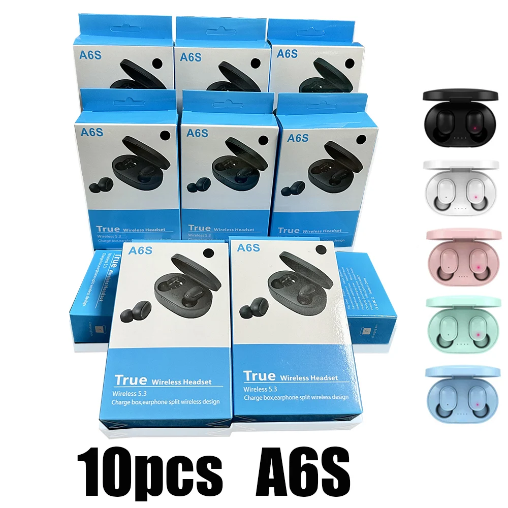 

TWS A6S Wireless Headphones Bluetooth Earphone 5.0 Stereo Headset Earbuds with Microphone 10Pcs Wholesale