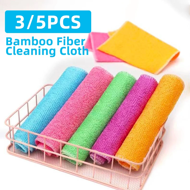 Obelix 3/5PCS Anti-grease Dish Cloth Bamboo Fiber Washing Towel Double Scouring Pad Magic Cleaning Rags Kitchen Cleaning Tools
Obelix 3/5PCS Anti-grease Dish Cloth Bamboo Fiber Washing Towel Double Scouring Pad Magic Cleaning Rags Kitchen Cleaning Tools