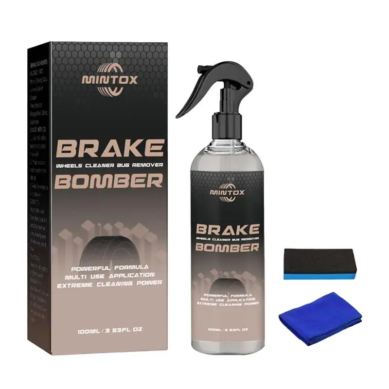 

Brake Cleaner Spray 100ml Powerful Car Wheel Cleaner With Sponge And Wipe Long Lasting Brake Clean Quick Brake Cleaner For Alloy