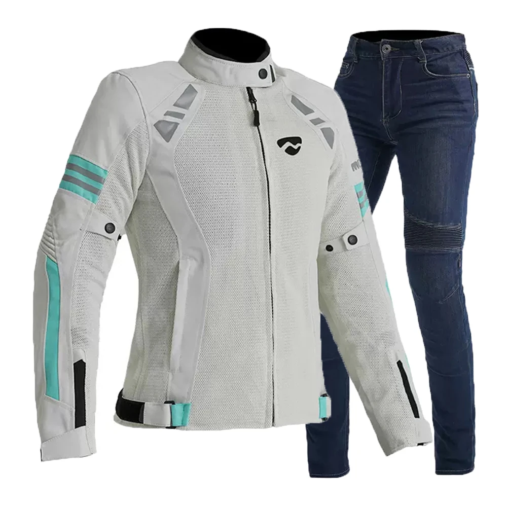 

Мотоциклетные Куртки, летний мотоциклетный костюм, мотоциклетная одежда с регулируемой талией, женская джинсовая защита для мотокросса, износостойкая гоночная куртка