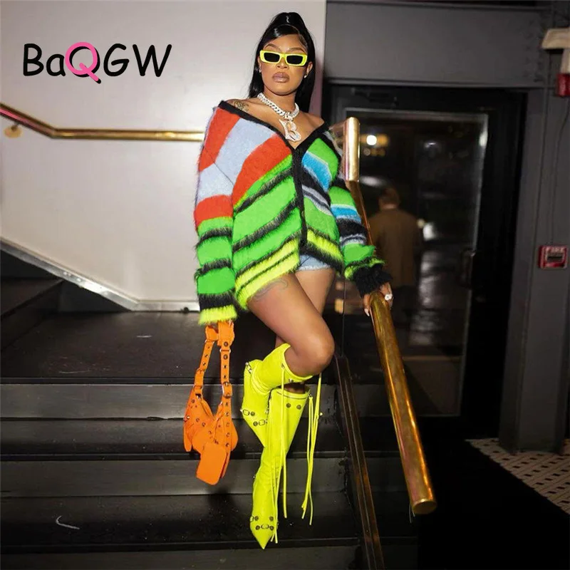 BaQGW Coloful Cardigan Sweater Y2K Women Button Contrast Color Patchwork V-Neck Lantern Sleeve Top Street Hipster Loose Coat
BaQGW Coloful Cardigan Sweater Y2K Women Button Contrast Color Patchwork V-Neck Lantern Sleeve Top Street Hipster Loose Coat