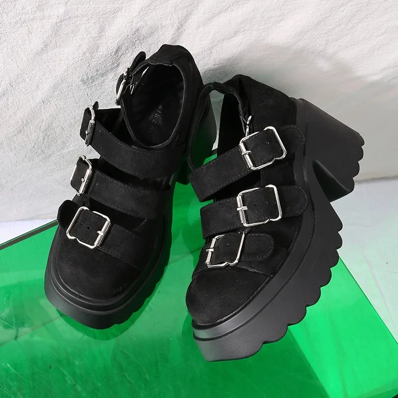 Platform Open Toe Moto Sandals Round Toe Hollow Buckle Mary Jane Shoes Women Black Outer Wear High Heels Sandalias De Mujer
Platform Open Toe Moto Sandals Round Toe Hollow Buckle Mary Jane Shoes Women Black Outer Wear High Heels Sandalias De Mujer