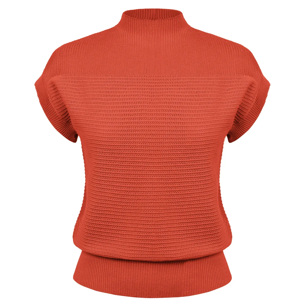 Women Causal Ribbed Cuff Sweater Short Sleeve Half High Neck Pullover Solid Color Tops Slight Stretch Tee T-shirts Summer 2023
Women Causal Ribbed Cuff Sweater Short Sleeve Half High Neck Pullover Solid Color Tops Slight Stretch Tee T-shirts Summer 2023