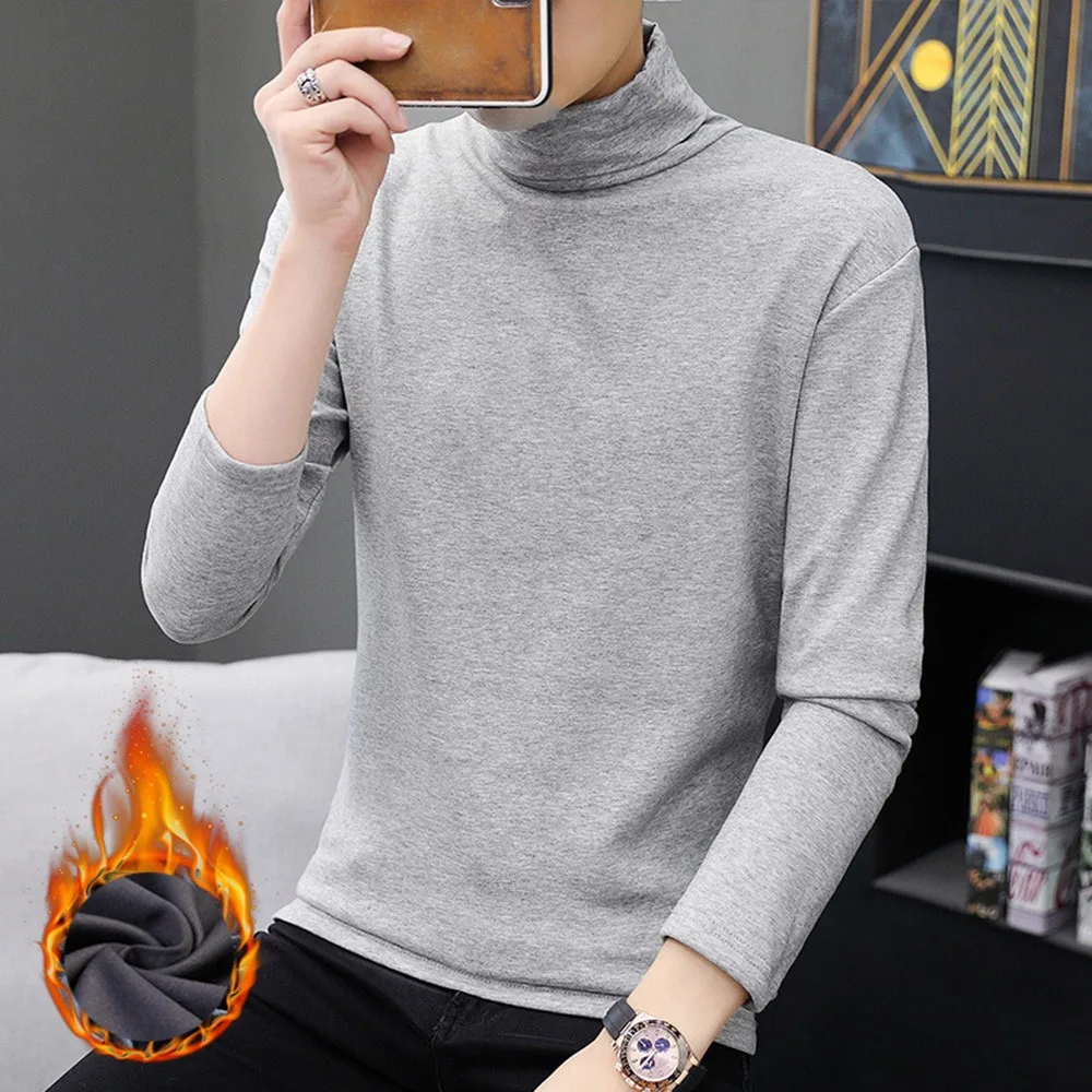 Winter Fleece Thermal Underwear Tops Keep Warm Long Sleeve Pullovers Plus Velvet T-Shirt Men Turtleneck Basic Plain Shirts
Winter Fleece Thermal Underwear Tops Keep Warm Long Sleeve Pullovers Plus Velvet T-Shirt Men Turtleneck Basic Plain Shirts