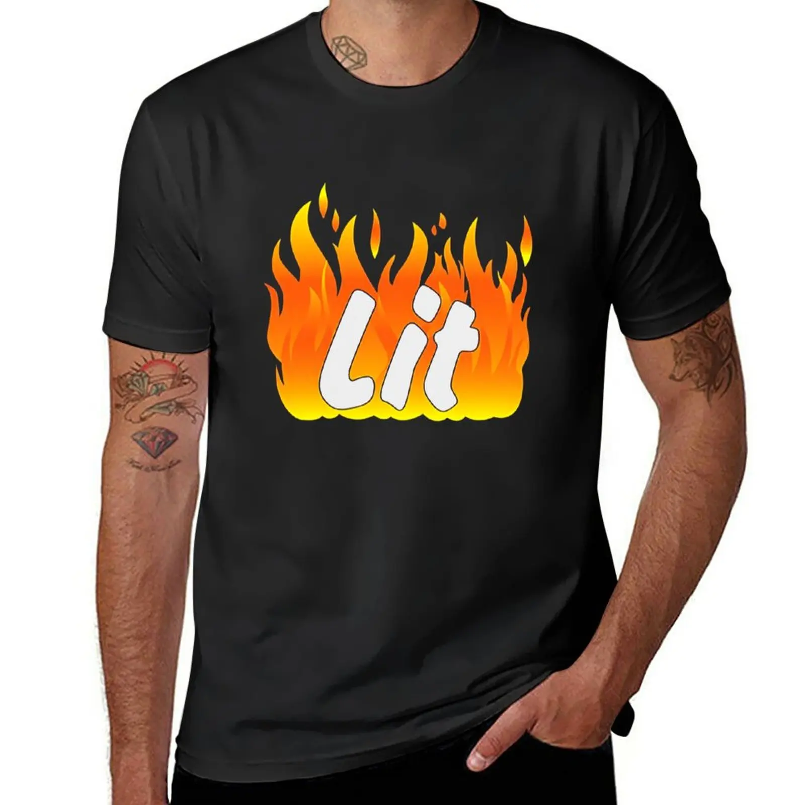 

New Dobre brothers merch Lit fire T-Shirt funny t shirt t-shirts man blank t shirts men t shirt