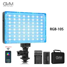 GVM RGB-10S RGB LED Video Light Portable Panel Light On Camera Fill Light APP Control 2000k-5600K RGB Photo Photography Lighting GVM RGB-10S RGB LED Video Light Portable Panel Light On Camera Fill Light APP Control 2000k-5600K RGB Photo Photography Lighting