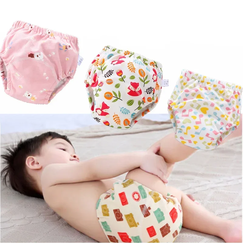

3PC/lot 6Layers Gauze Baby Training Pants Infant Shorts Underwear Baby Diaper Nappies Waterproof Reusable