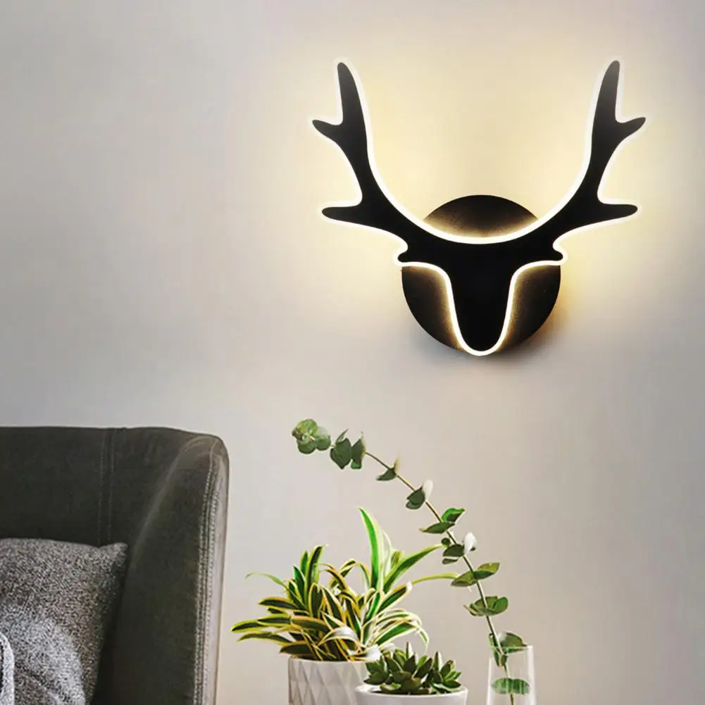 

Настенный акриловый светильник в скандинавском стиле, настенная лампа в виде оленя, простой коридор, украшение для дома